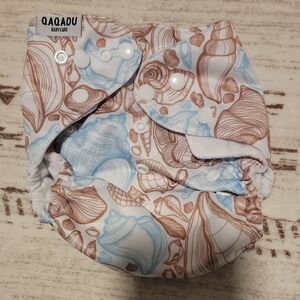 Qaqadu Beach Seashell Cloth Diaper Cover